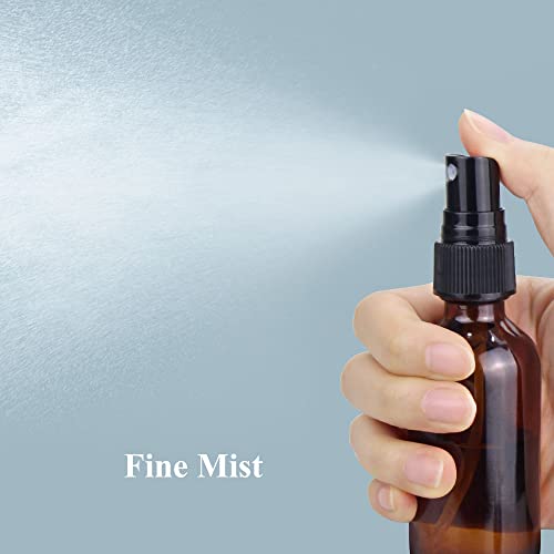 Wedama Spray Bottle, 2 oz Fine Mist Glass Spray Bottles, Little Refillable Liquid Containers for Watering Flowers Cleaning (16 Pack, Amber) - Image 2