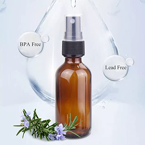 Wedama Spray Bottle, 2 oz Fine Mist Glass Spray Bottles, Little Refillable Liquid Containers for Watering Flowers Cleaning (16 Pack, Amber) - Image 5