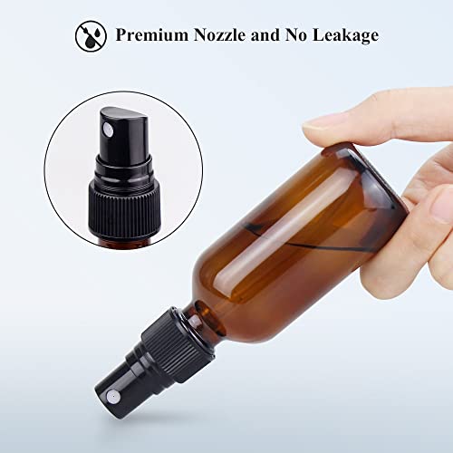 Wedama Spray Bottle, 2 oz Fine Mist Glass Spray Bottles, Little Refillable Liquid Containers for Watering Flowers Cleaning (16 Pack, Amber) - Image 4