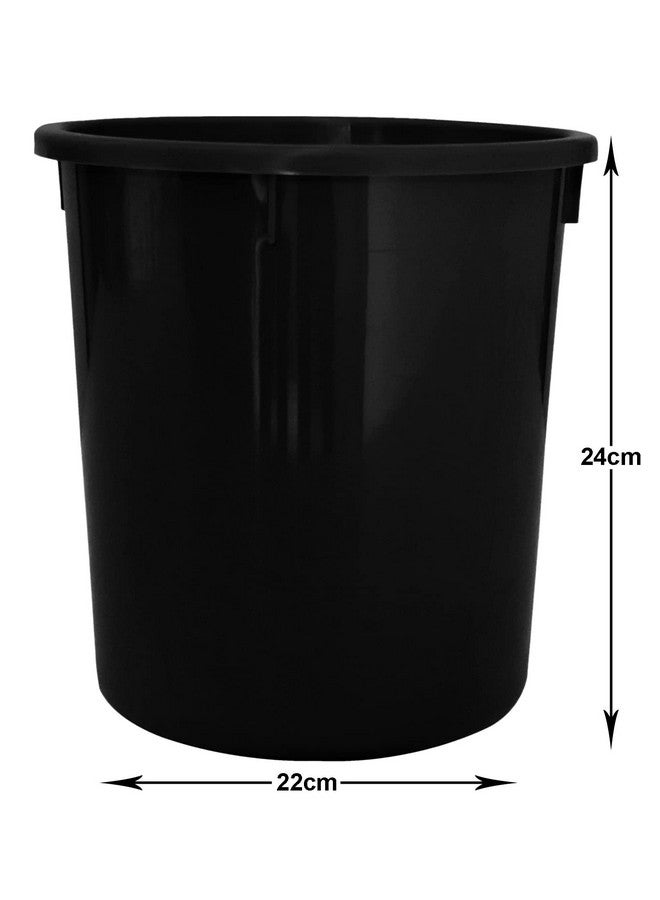 Kuber Industries Plastic Dustbin|Solid Color & Durable Plastic|Round Shape, Capicity 5 Ltr (Black)-47KM01030, Open Top - Image 4