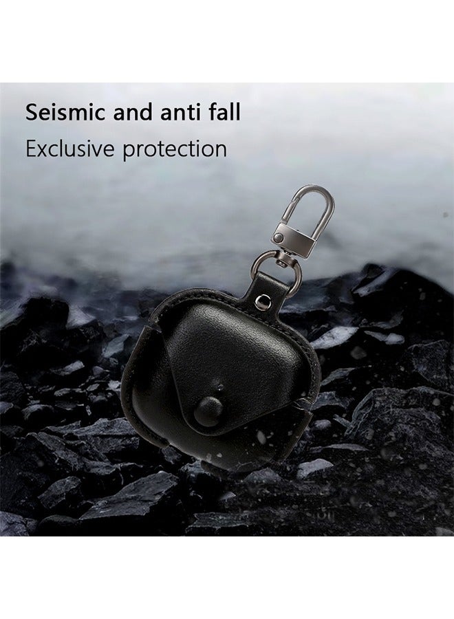 Leather Case Shockproof Cover With KeychainFor Apple AirPods 3 (3rd Generation) Black - Image 2