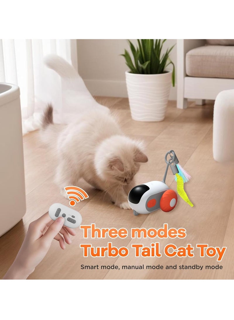 Smart Remote Control Electric Cat Toy, Type-C Rechargeable Feather Automatic Moving Interactive Cat Toy, Orange (1pc) - Image 5
