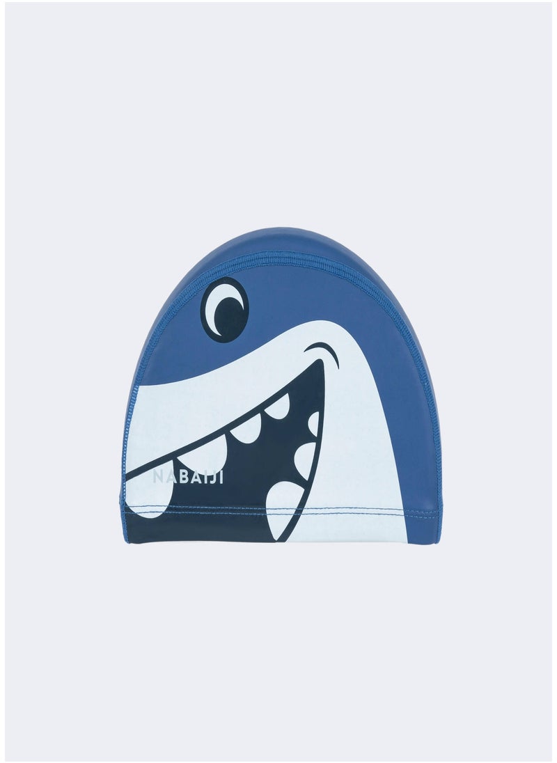 NABAIJI NABAIJI by DECATHLON, Kids Swim Cap Coated Mesh Printed Fabric Shark Blue  - Image 2