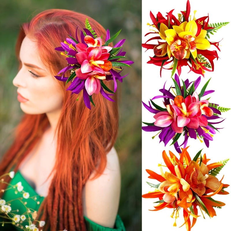Purple Simulation Fabric Orchid Lycoris Hairpin For Daily Vacation Party Gift - Image 1