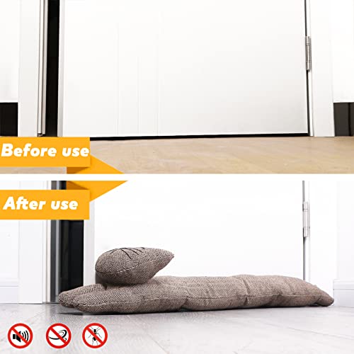 CERAYOU Cat Fabric Under Door Draft Stopper, 3LB Heavy Duty Decorative Soundproof Door Draft Blocker, 36 Inch Animal Energy Saving Draft Guard, Smiley - Image 4