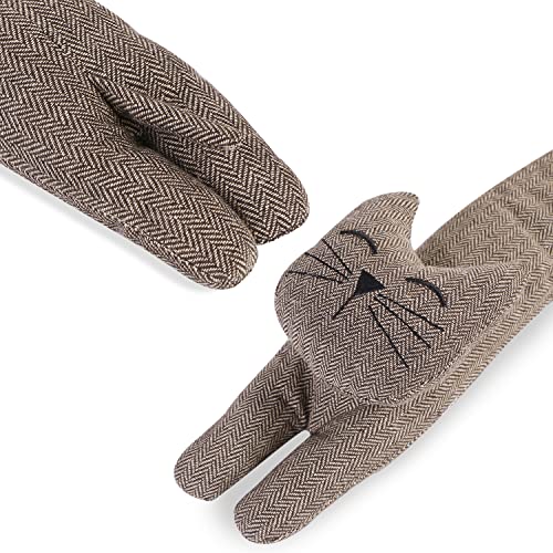 CERAYOU Cat Fabric Under Door Draft Stopper, 3LB Heavy Duty Decorative Soundproof Door Draft Blocker, 36 Inch Animal Energy Saving Draft Guard, Smiley - Image 5