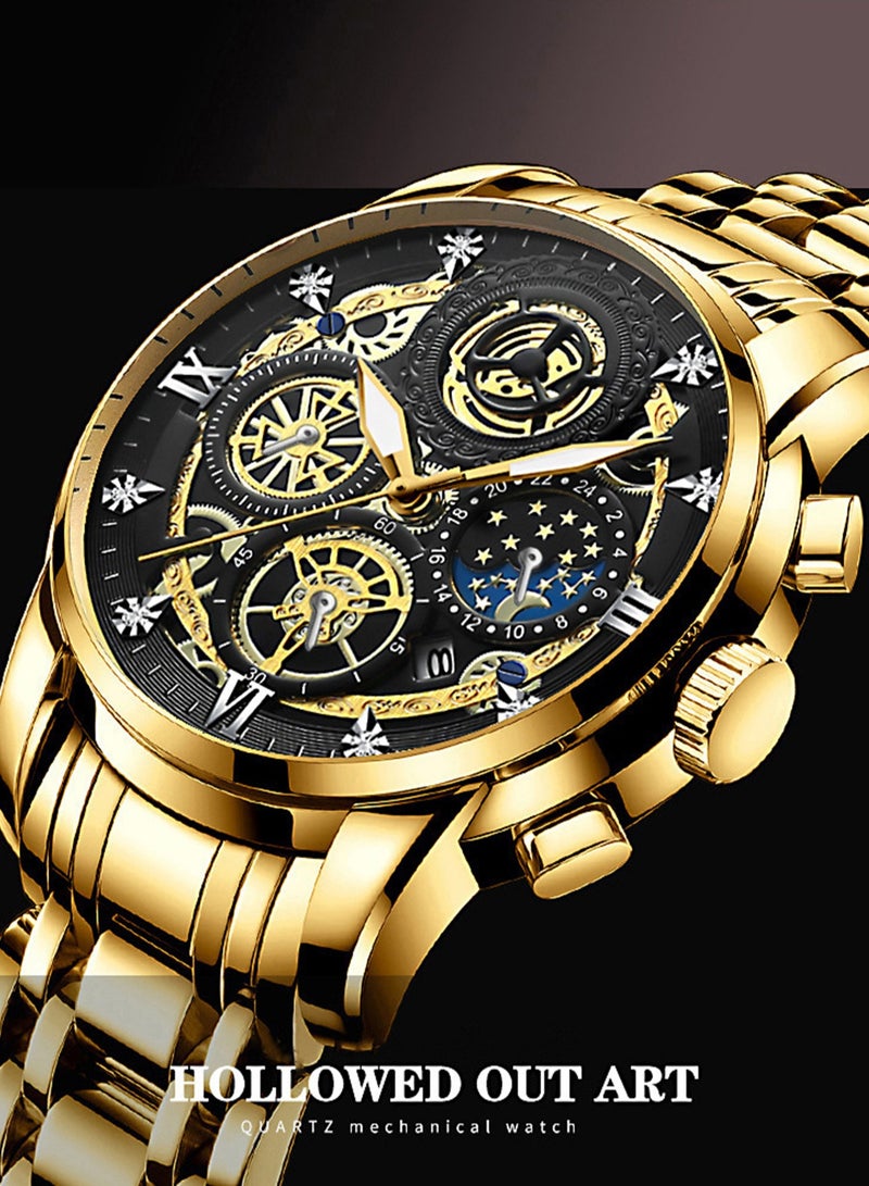 بينبوند ساعة BINBOND B4010 للرجال كاجوال أنيقة من الكوارتز بحزام من الفولاذ المقاوم للصدأ ومينا فاخرة مضيئة ومقاومة للماء حتى عمق 30 مترًا - Image 5