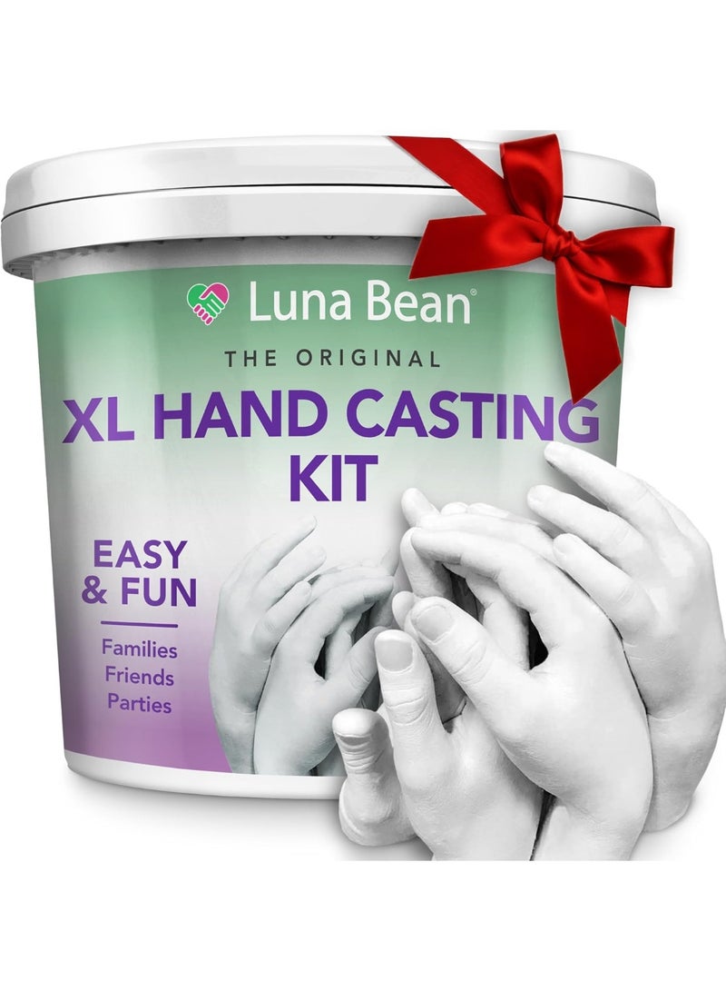 Luna Bean XL Family Hand Casting Kit â€“ Extra Large Hand Mold Kit for Families, Casts Up to 6 Hands â€“ Unique Family Gifts Ideas, Parents, Grandparents & Keepsake Memorial - Image 1