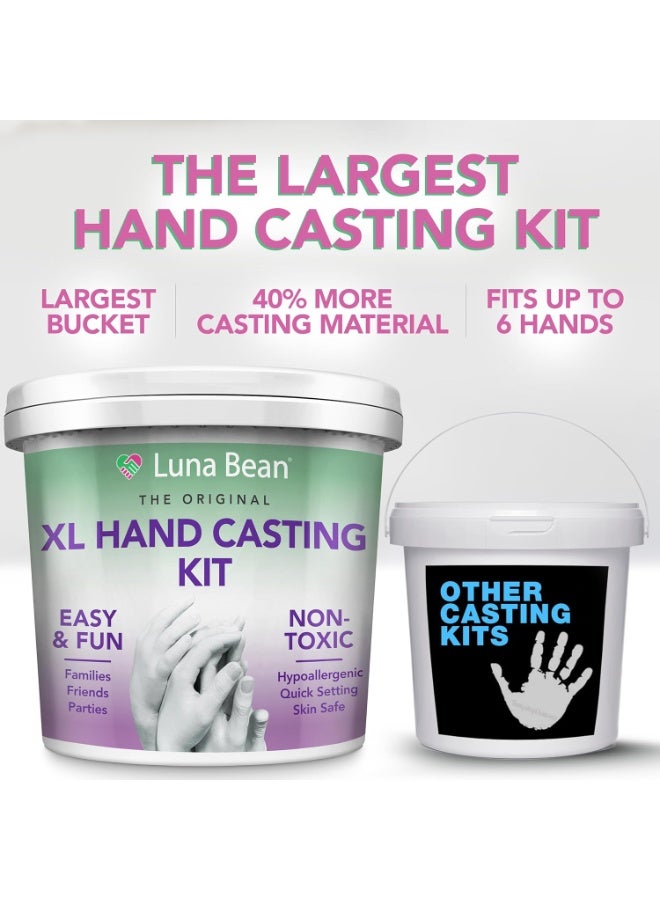 Luna Bean XL Family Hand Casting Kit â€“ Extra Large Hand Mold Kit for Families, Casts Up to 6 Hands â€“ Unique Family Gifts Ideas, Parents, Grandparents & Keepsake Memorial - Image 2