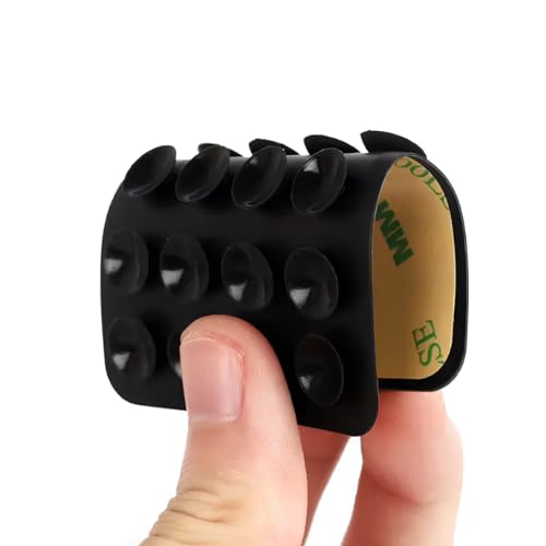 skysia Suction Phone Case – Anti-Slip Silicone Sticky Mount Pad for Hands-Free Grip | Works on Mirror, Shower, Dashboard | Multipurpose Mobile Holder for Selfies & Videos Multicolor (BLK&BLK) - Image 2