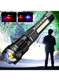 Generic White Laser Flashlight COB Side Light Warning Work Light Outdoor Super Bright Waterproof Strong Light Flashlight-Color:A76-p50 Aluminum Head [built-in 1200 Ma + Wiring]  - Image 5