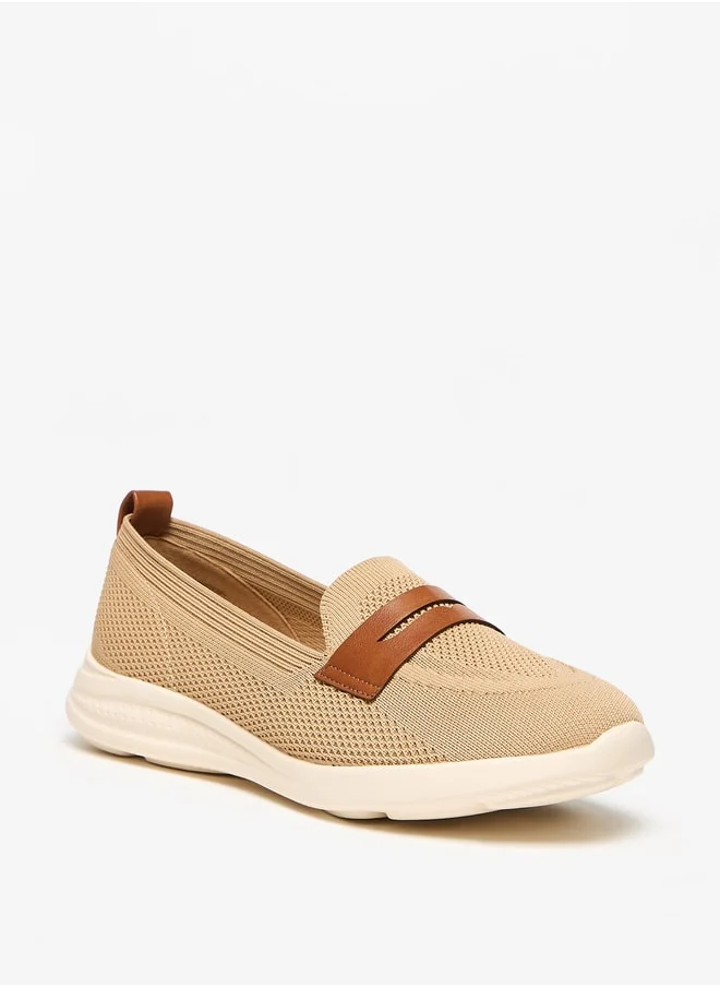 Flora Bella By Shoexpress Mesh Textured Slip-On Shoes with Pull Tabs