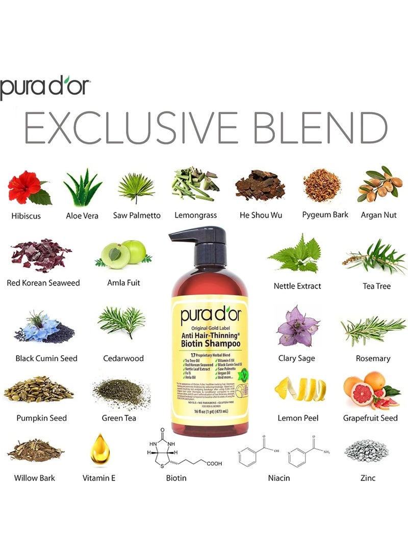بيورا دور شامبو بيورا دور المضاد لتساقط الشعر والغني بالبيوتين، 16 أونصة سائلة (473 مل) - Image 3