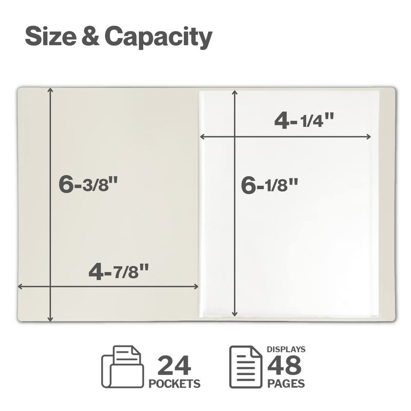 CRANBURY Small Photo Album 4x6 (Ivory) - 2-Pack Plastic 4 x 6 Photo Book Album  Each Shows 48 Pictures  Mini Picture Album Binder with Customizable Cover  Baby Photo Books with 4x6 Photo Sleeves - Image 3