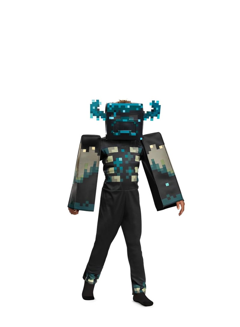 MINECRAFT زي تنكر شخصية الواردن من ماينكرافت - زي ماينكرافت للأطفال مع غطاء رأس وبدلة قفز - Image 1
