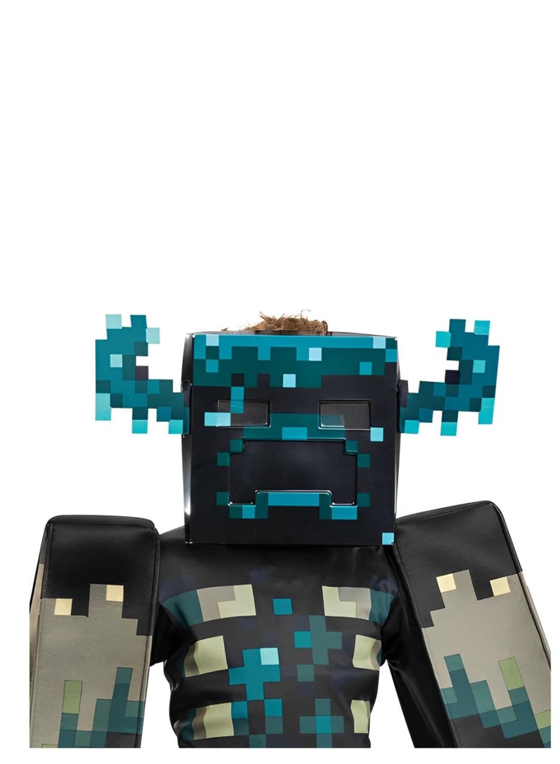 MINECRAFT زي تنكر شخصية الواردن من ماينكرافت - زي ماينكرافت للأطفال مع غطاء رأس وبدلة قفز - Image 3