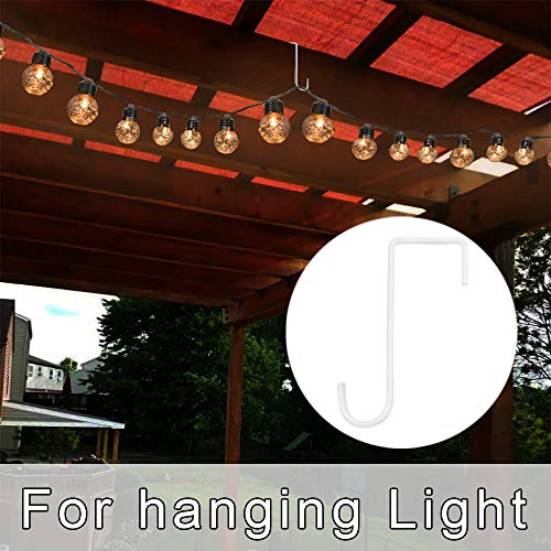 HiGift 8 Pack Vinyl Fence Hooks, 2 x 6 inch Patio Hangers White Powder Coated Steel Fence Hangers for Hanging Plants, Planters, Bird Feeders, Lights, Pool Tools - Image 4