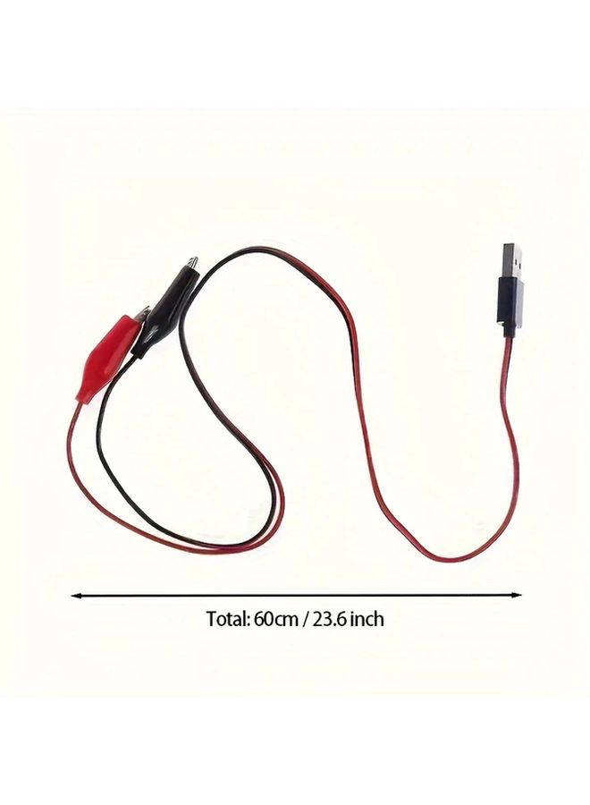 2pcs Male And Female Alligator Clip Test Leads With USB Connector Cables - Image 3