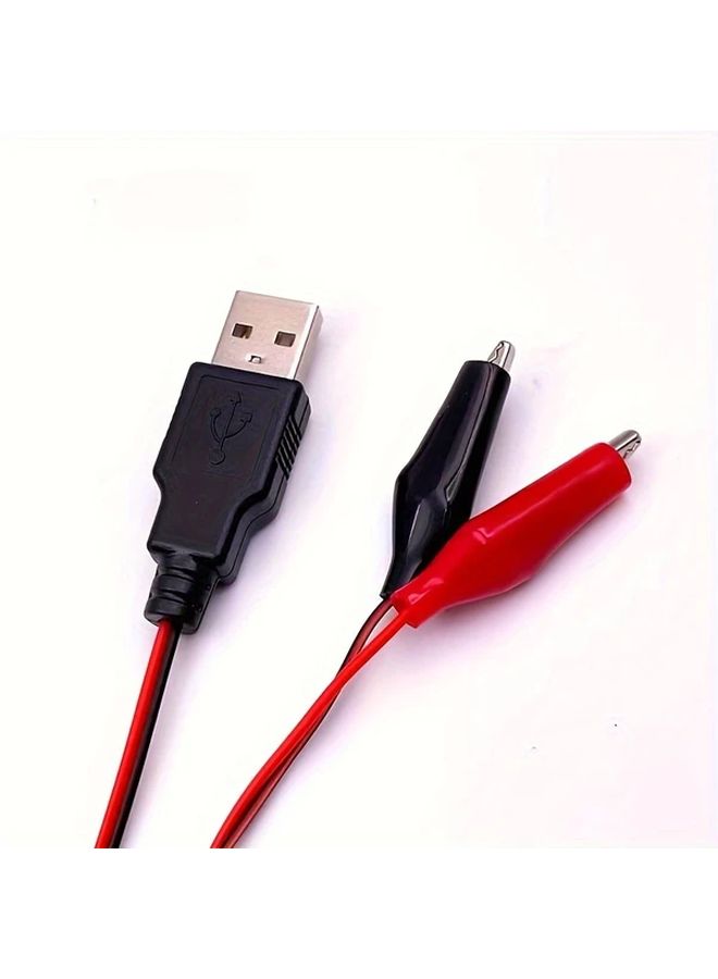2pcs Male And Female Alligator Clip Test Leads With USB Connector Cables - Image 5