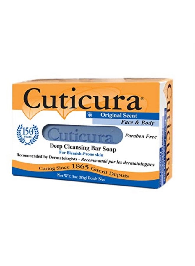 cuticura Deep Cleansing Face And Body Soap Antibacterial Medicated Original Deep Cleansing Bar Soap For Blemish Prone Skin 3 Oz (Pack Of 6) - Image 2