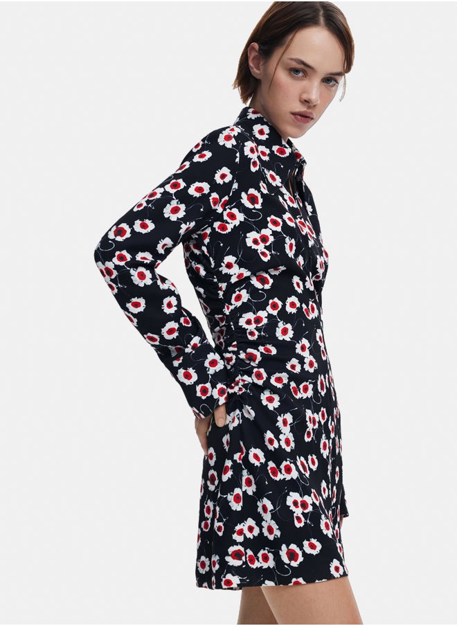 DESIGUAL - Short floral shirt dress - Image 1