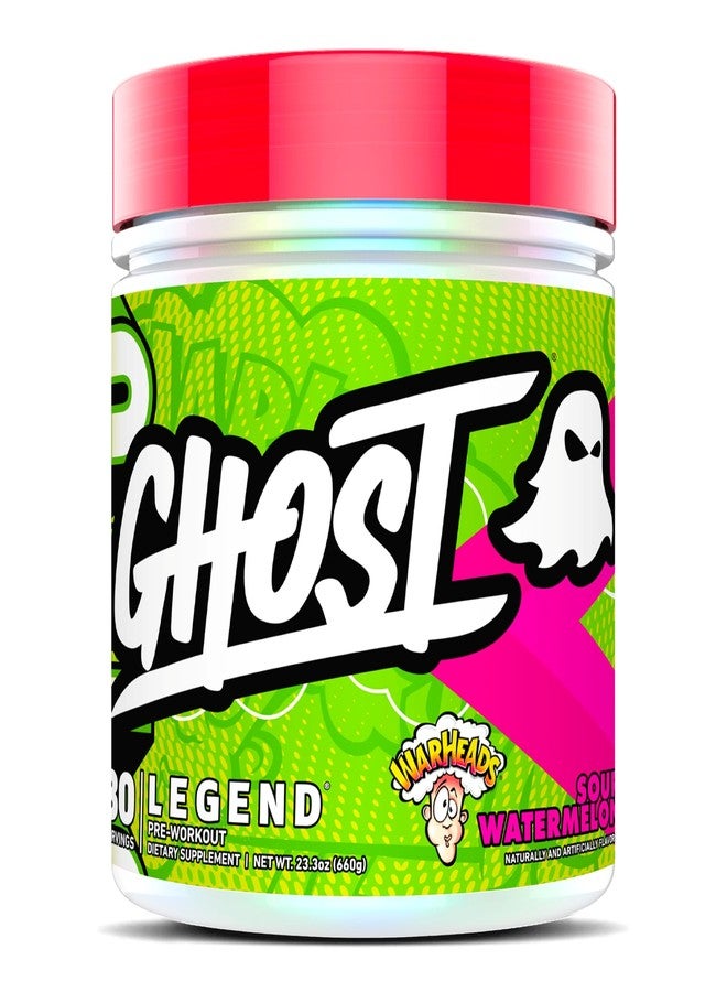 GHOST Legend Pre-Workout Powder, Warheads Sour Watermelon - 30 Servings – Pre-Workout for Men & Women with Choline, L-Citrulline, & Beta Alanine for Energy & Focus - Image 1