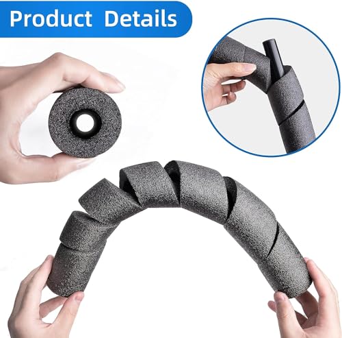 LFUTARI 4 Pack Pipe Insulation Foam Tube, 15.7 Inches Black Pool Noodles Foam, Multi-Purpose Snake Pipe Wrap Protection for Outdoor Indoor Swimming Pool Handle and Winter Water Pipes - Image 3