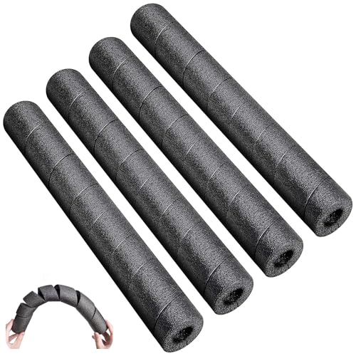 LFUTARI 4 Pack Pipe Insulation Foam Tube, 15.7 Inches Black Pool Noodles Foam, Multi-Purpose Snake Pipe Wrap Protection for Outdoor Indoor Swimming Pool Handle and Winter Water Pipes - Image 1