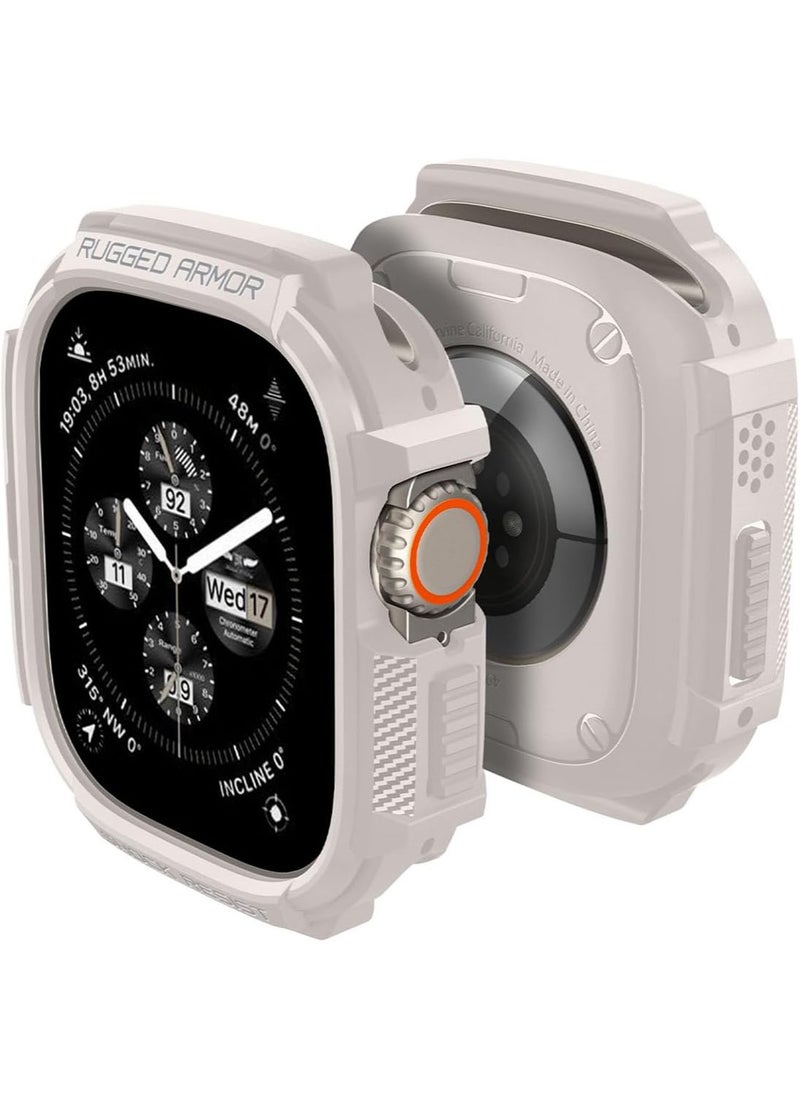 Spigen Rugged Armor for Apple Watch Ultra 2 Case / Apple Watch Ultra 49mm Case Cover - Dune Beige  - Image 1