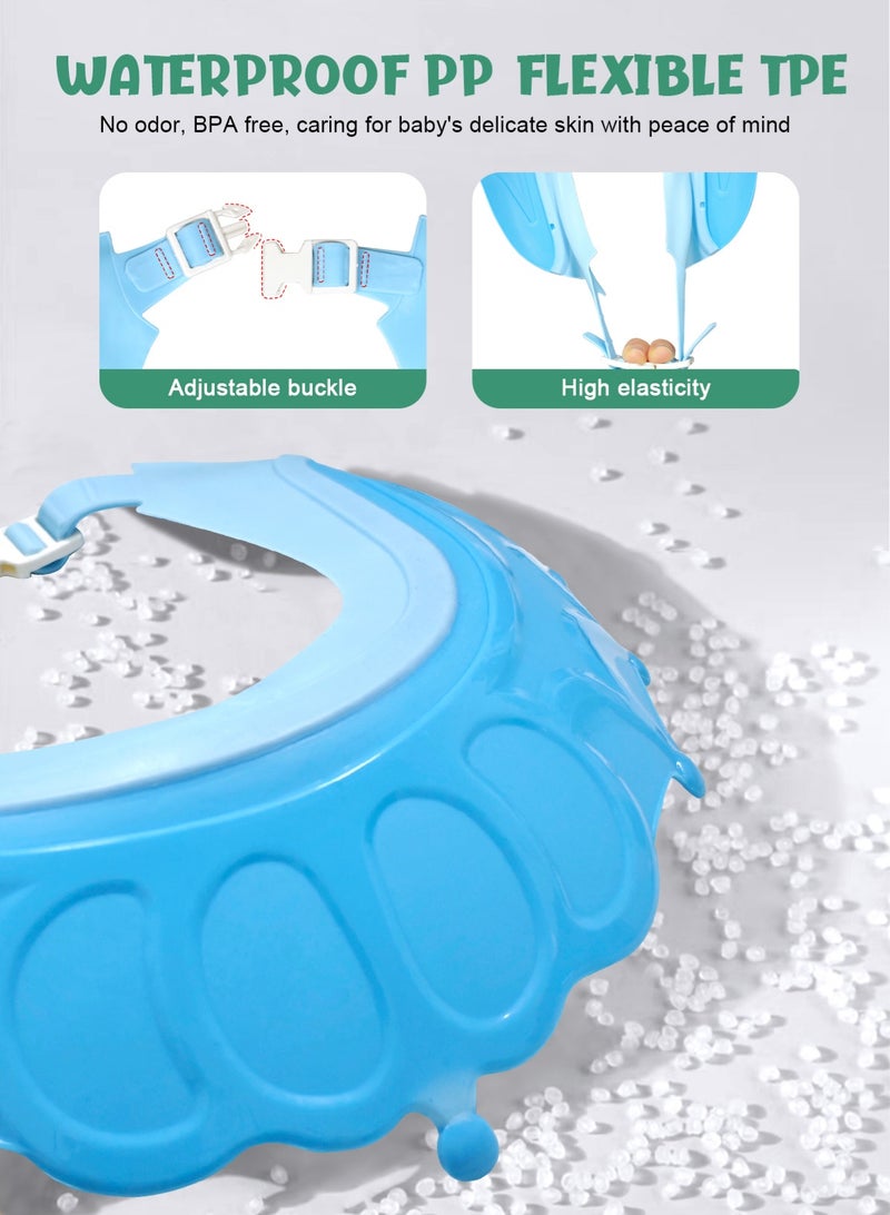 أوربازار مجموعة استحمام الطفل المكونة من 3 قطع، كوب استحمام، قبعة استحمام الطفل، أغطية أذن مقاومة للماء، شامبو وحمام آمن، مناسبة للأطفال الصغار والرضع والأطفال - Image 5