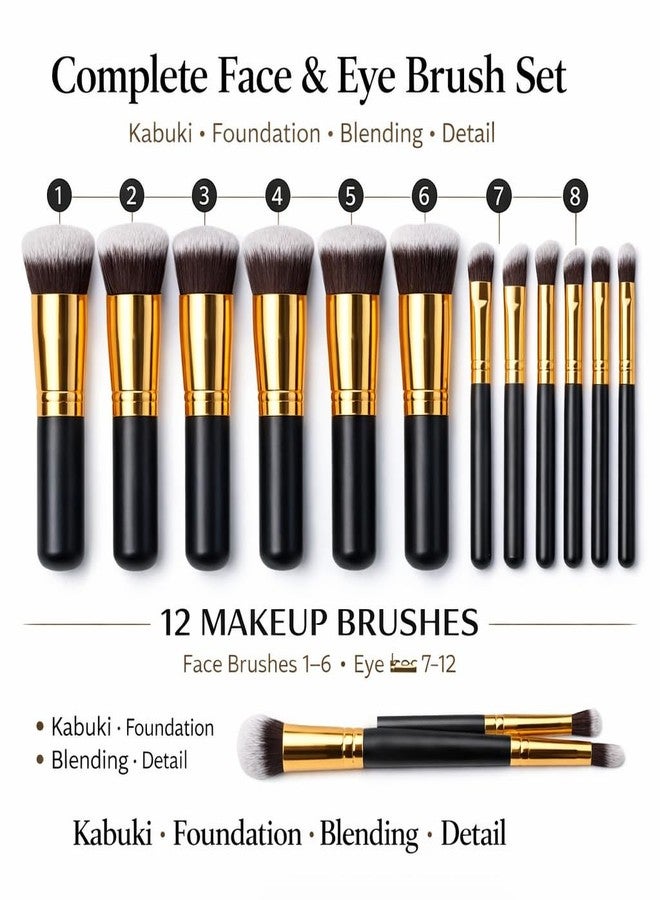 Sarbeau Professional Makeup Brush Set – Premium Synthetic Bristle Brushes with Durable Ferrule & Ergonomic Handles, Complete Face & Eye Kit for Foundation, Powder, Blush, Contour, Eyeshadow & Blending – Soft, Dense, Travel Friendly Beauty Tools for Flawless Makeup Application (10 Pieces) - Image 5