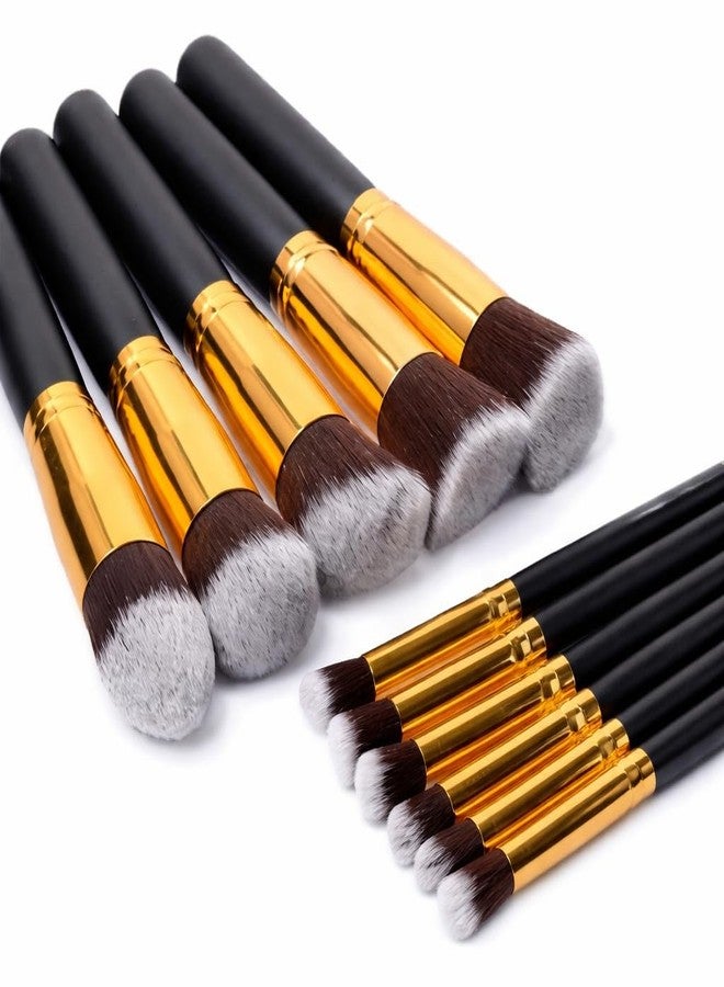 Sarbeau Professional Makeup Brush Set – Premium Synthetic Bristle Brushes with Durable Ferrule & Ergonomic Handles, Complete Face & Eye Kit for Foundation, Powder, Blush, Contour, Eyeshadow & Blending – Soft, Dense, Travel Friendly Beauty Tools for Flawless Makeup Application (10 Pieces) - Image 1