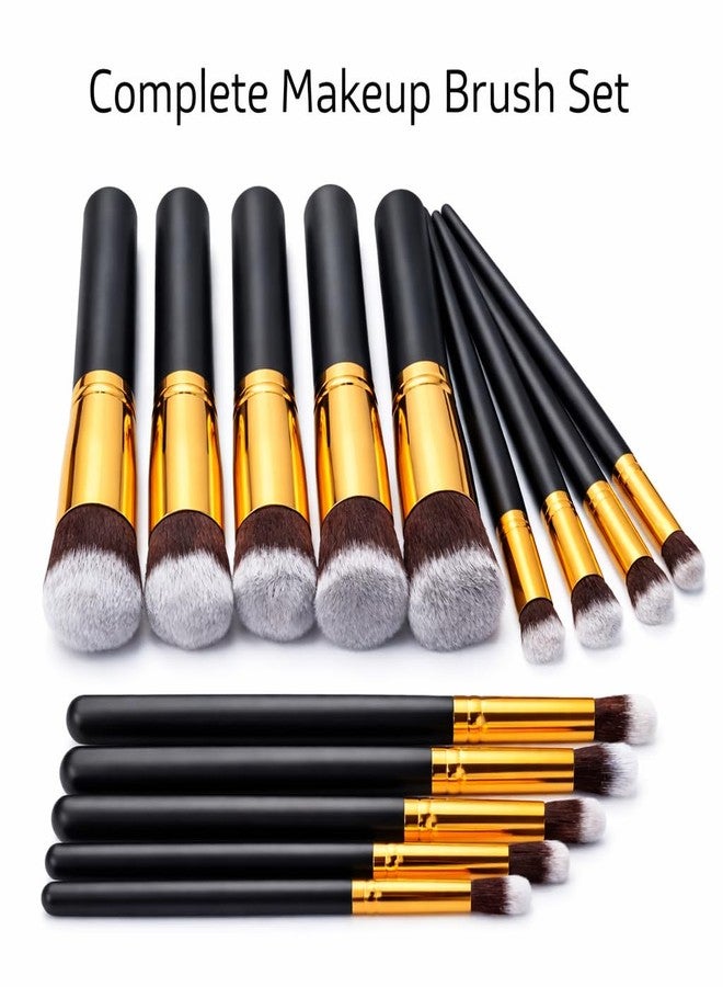 Sarbeau Professional Makeup Brush Set – Premium Synthetic Bristle Brushes with Durable Ferrule & Ergonomic Handles, Complete Face & Eye Kit for Foundation, Powder, Blush, Contour, Eyeshadow & Blending – Soft, Dense, Travel Friendly Beauty Tools for Flawless Makeup Application (10 Pieces) - Image 4