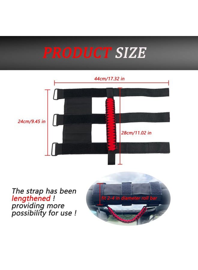 ROMASO Grab Handles for Jeep Wrangler,Roll Bar Grab Handles,Paracord Material,Black/Blue,Pack of 2 - Image 5