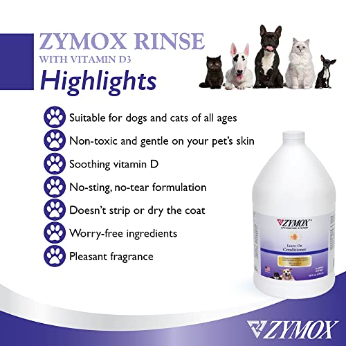 ZYMOX Leave-in Conditioner with Vitamin D3 for Cats & Dogs, 1gal - Image 3