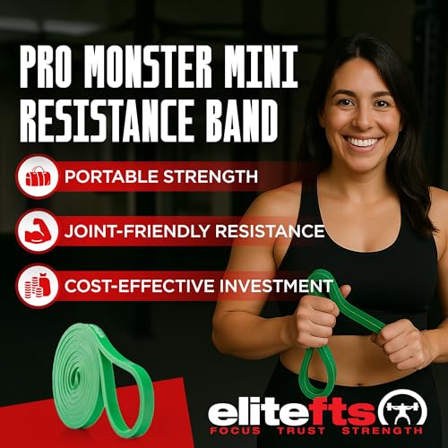 EliteFTS Pro Resistance Band - Boost Core Stability and Flexibility with This Portable, Joint-Friendly Tool - 41" Long (PRO Monster MINI Resistance Band, Green) (Single) - Image 2