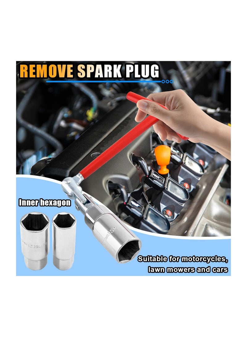 SYOSI Spark Plug Socket Wrench Set, 16mm (5/8") & 21mm (13/16") Remover Tool, Universal Spark Plug Removal & Installation Kit, for Cars, Motorcycles, Lawn Mowers, Torque Wrench, Spark Plug Boot Extractor - Image 5