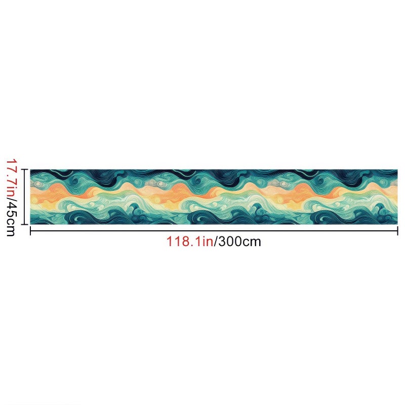 HOMETITUTE Sunset Swirl Landscape Wallpaper Peel and Stick Contact Paper Wall Marble Paper Stick 118.1" x 17.7" Self Adhesive Removable Vinyl Wall Covering Bedroom Kitchen Bathroom Home Decor - Image 3