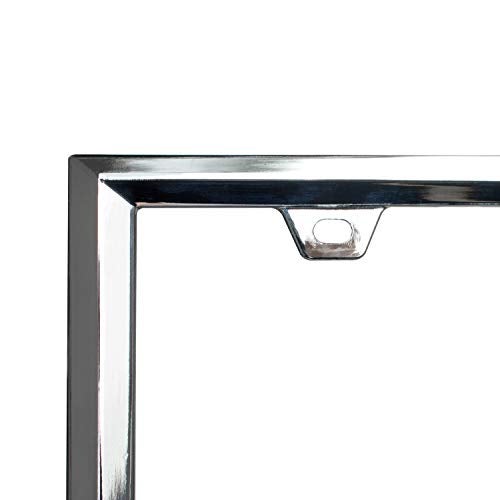 Creathome 3D Chrome License Plate Frames, Pure Zinc Alloy Metal with Triangle Patterne - Image 4