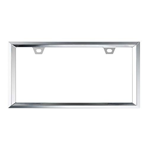 Creathome 3D Chrome License Plate Frames, Pure Zinc Alloy Metal with Triangle Patterne - Image 3
