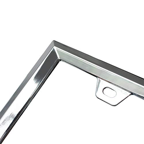 Creathome 3D Chrome License Plate Frames, Pure Zinc Alloy Metal with Triangle Patterne - Image 5