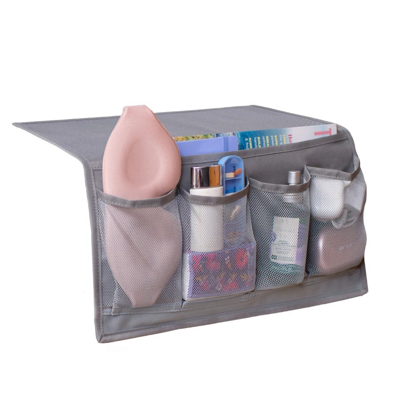 Houseify Slumber  Stow Hanging Bedside Caddy  5 Pocket Bed Caddy Organizer for Tablets Magazines Phone Glasses Remotes  More  Ideal Storage For Dorm Bedroom  Living Areas  10x173