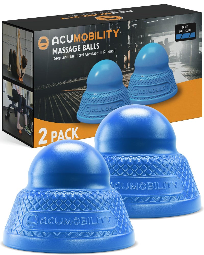 Acumobility Massage Ball Roller 2 Pack Trigger Point Massage Balls Massage Roller Ball Foot Massage Ball Physical Therapy Ball Deep Pressure