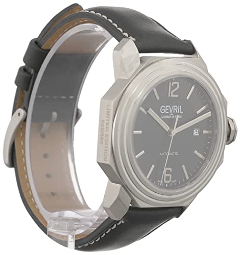 Gevril Men's Canal St Automatic Watch, Genuine Leather Strap - Image 3
