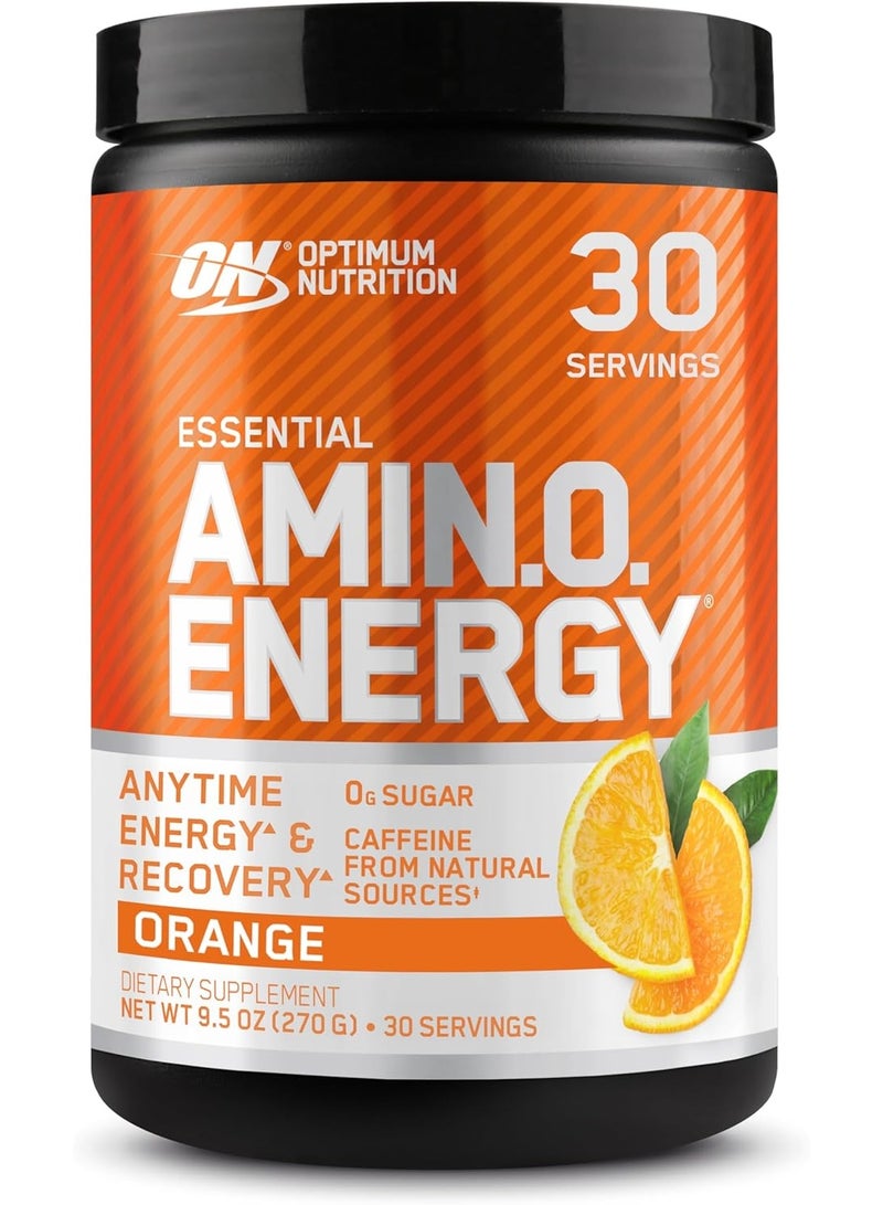 Optimum Nutrition (ON) Amino Energy - Pre Workout With Green Tea, Bcaa, Amino Acids, Keto Friendly, Green Coffee Extract, 0 Grams of Sugar, Anytime Energy Powder - Orange Cooler, 270 G , 30 Servings