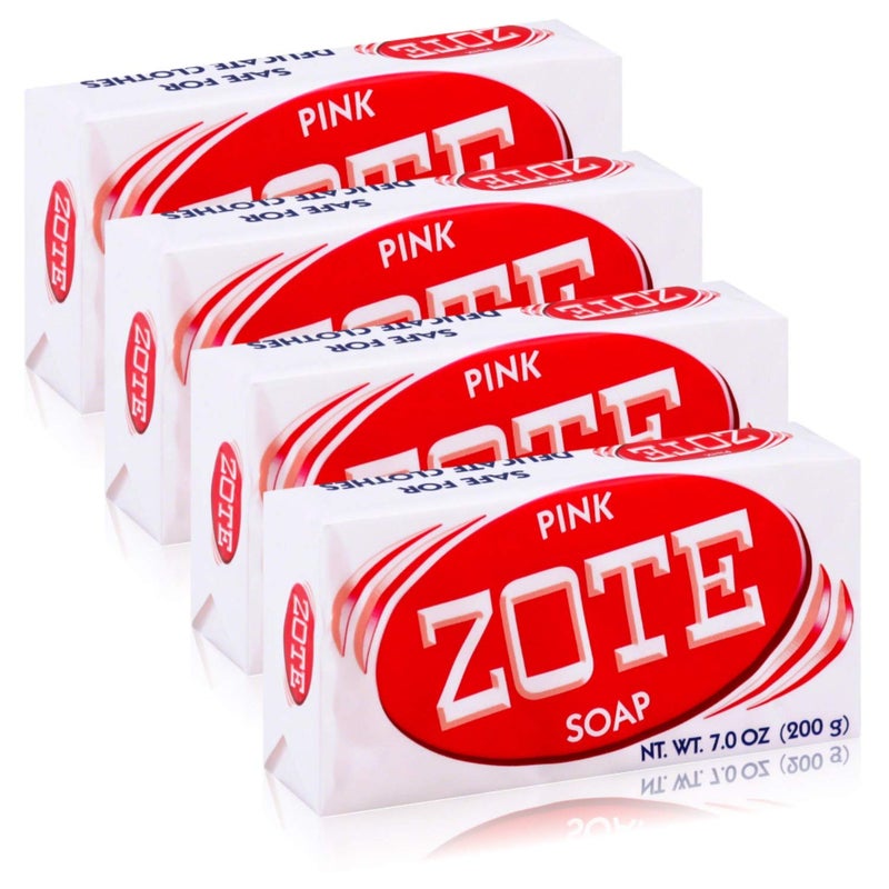 Zote Zote Laundry Soap Bar Pink 4 Bars 70 Ounce Each