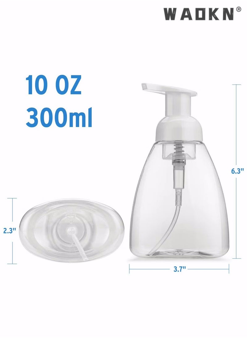 WAOKN Foaming Soap Dispenser, 4 Pack Hand Soap Dispensers Refillable Plastic Foam Soap Dispenser Bottle, Oval with White Pumps Empty Plastic Liquid Soap Pump Bottles for Kitchen Bathroom  - Image 5