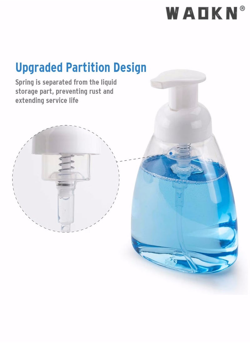 WAOKN Foaming Soap Dispenser, 4 Pack Hand Soap Dispensers Refillable Plastic Foam Soap Dispenser Bottle, Oval with White Pumps Empty Plastic Liquid Soap Pump Bottles for Kitchen Bathroom  - Image 3