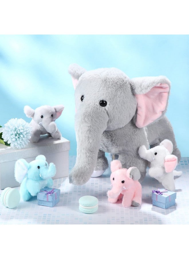 Skylety 5 Pcs Plush Elephant Stuffed Animals with Babies, Mommy Elephant with 4 Plush Baby Soft Elephants Animals Play Set for Party Supplies, Favors, Decorations, Stocking Stuffers(Multicolor) - Image 5