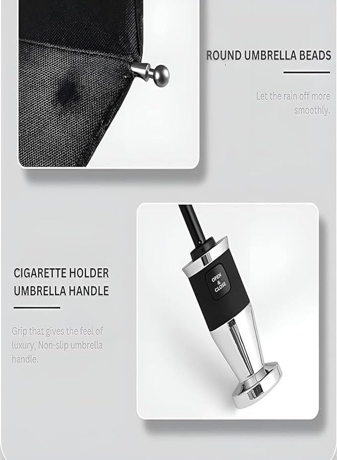 DGOOLS مظلة رولز رويس قابلة للطي أوتوماتيكياً من ديجولز، حجم كبير، فتح وإغلاق أوتوماتيكي كامل، مقاومة للرياح والماء، مظلة رولز رويس ثلاثية الطي للرجال والنساء والأطفال - أسود، قطعة واحدة (مظلة رولز رويس) - Image 5